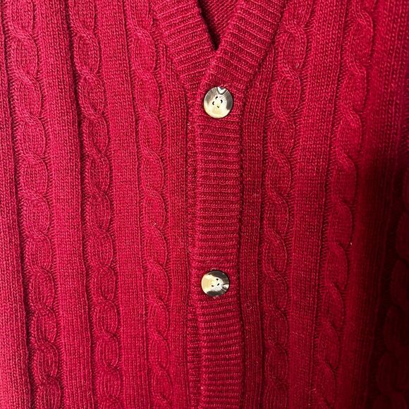Vintage 90s LambsWool Cable Knit Sweater-Vest Preppy Academia Grandpacore Unisex - Picture 3 of 9